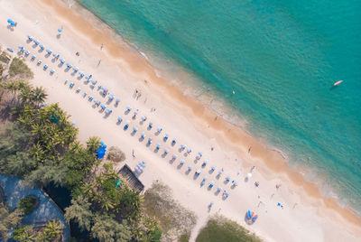 High angle view of beach