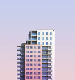 Modern building against colored background