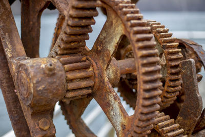 Close-up of rusty machine part