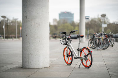 Bicycle parked on footpath