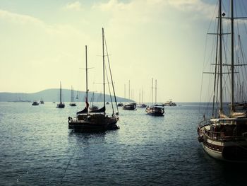 Boats in sea