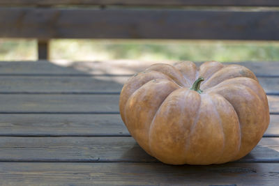 Close-up of pumpkin on table