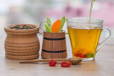 Close-up of drink on table