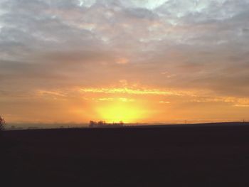 Dramatic sky over landscape