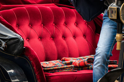 Close-up of red carriage