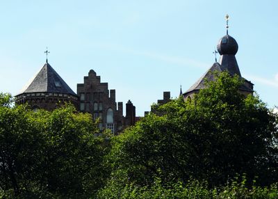 Low angle view of building against clear sky