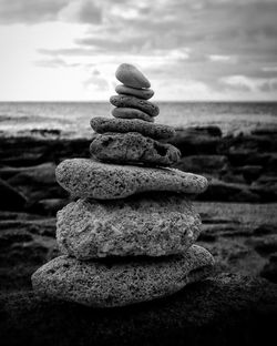 Stack of stones on beach