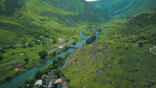 High angle view of trees on landscape