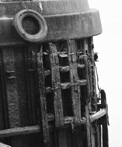 Close-up of abandoned boat