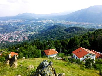 Scenic view of mountains against sky