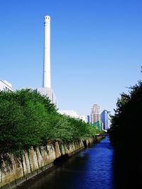 Built structure against clear blue sky