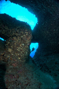 View of sea and rock formation