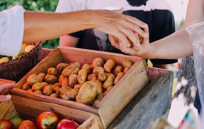 Close-up of food in market