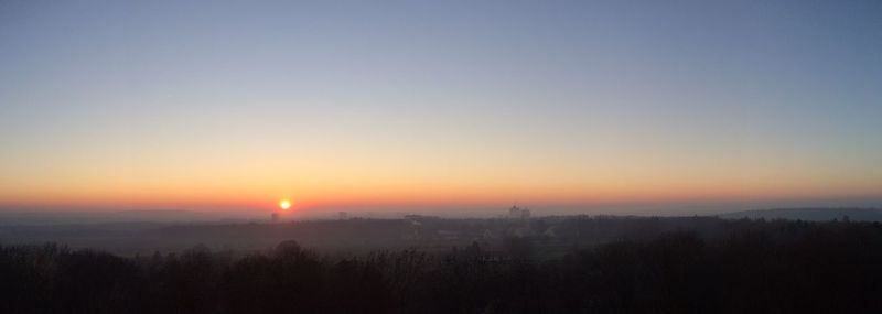 Scenic view of landscape at sunset