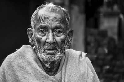 Portrait of man wearing mask outdoors