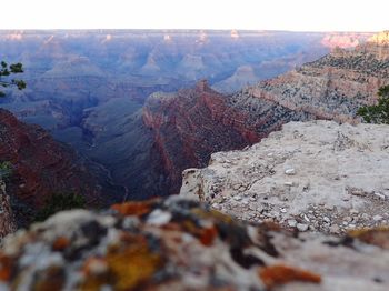 Scenic view of rock formations against sky