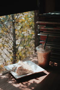 Coffee cup on table