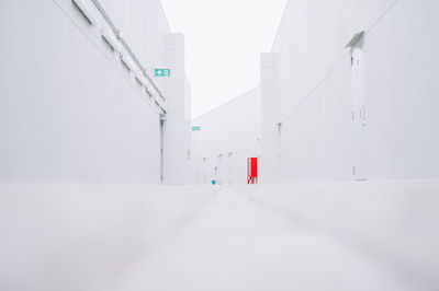 Low angle view of white building against clear sky
