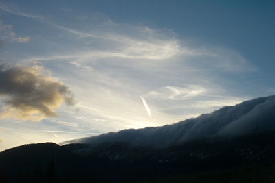 Low angle view of mountains against sky