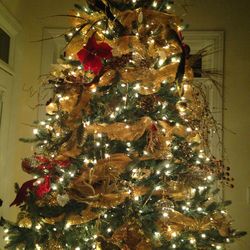 Christmas lights on christmas tree