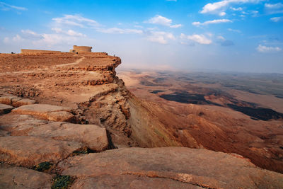 Makhtesh ramon is an erosive crater in the israel's negev desert.