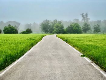 Road amidst field against sky