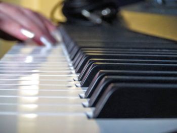 Close-up of piano keys