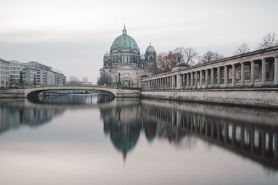Berlin cathedral reflecting on spree river