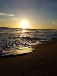 Scenic view of sea at sunset