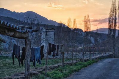 Panoramic view of landscape against sky during sunset