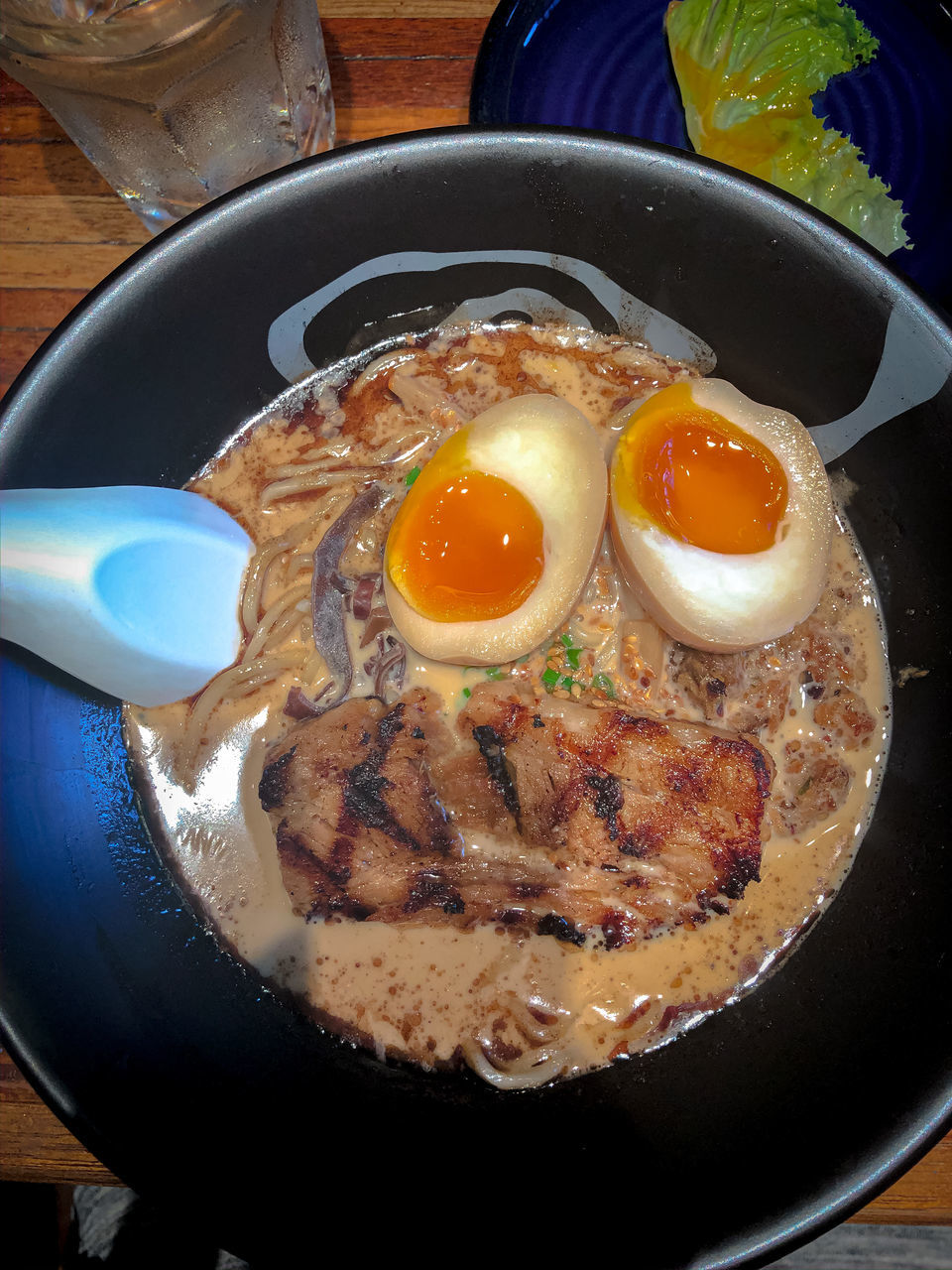 egg, food and drink, food, ready-to-eat, healthy eating, freshness, kitchen utensil, indoors, fried egg, egg yolk, fried, wellbeing, table, meal, high angle view, sunny side up, close-up, still life, breakfast, bowl, no people, frying pan