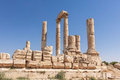 Old ruins of temple against clear sky