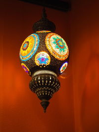 Close-up of illuminated lamp