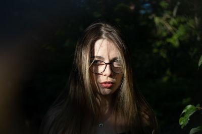 Close-up of beautiful young woman