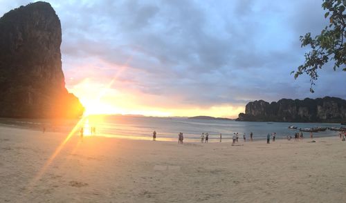 Scenic view of sunset over sea