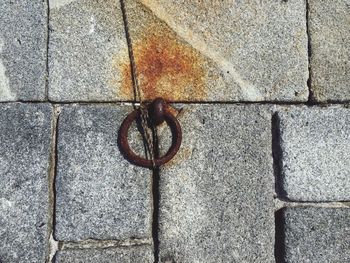 Close-up of metal against wall
