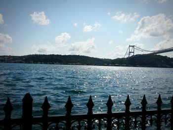 View of river against cloudy sky