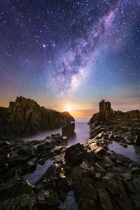 Scenic view of landscape at night