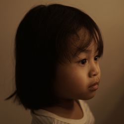 Close-up portrait of cute girl