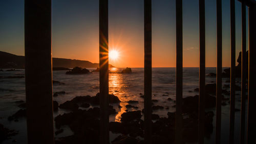 Scenic view of sea at sunset