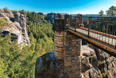 View of bridge on rock