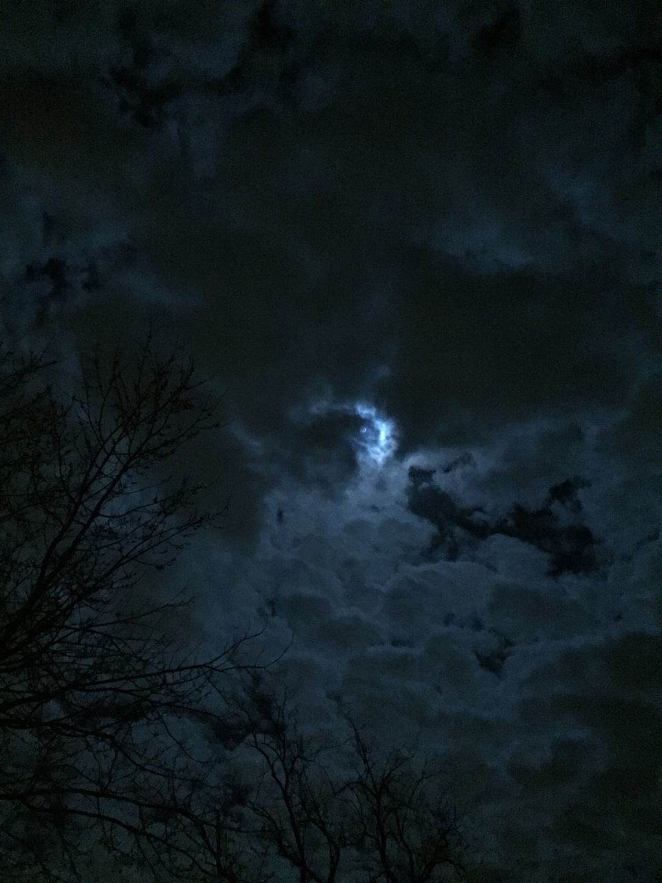 sky, cloud - sky, tranquility, low angle view, cloudy, beauty in nature, tranquil scene, scenics, nature, weather, silhouette, overcast, tree, dusk, bare tree, idyllic, cloud, outdoors, storm cloud, dramatic sky