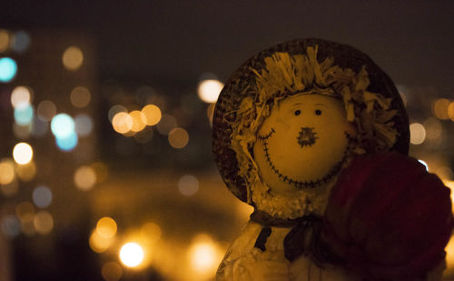 Close-up of illuminated christmas lights