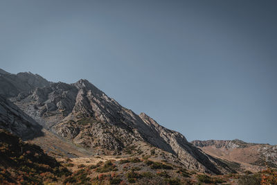 Low angle view of mountain against sky