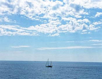 Sailboat in calm sea