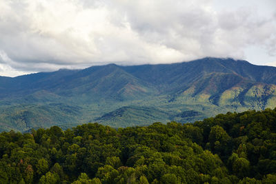 Scenic view of mountains against sky