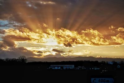 Scenic view of landscape at sunset