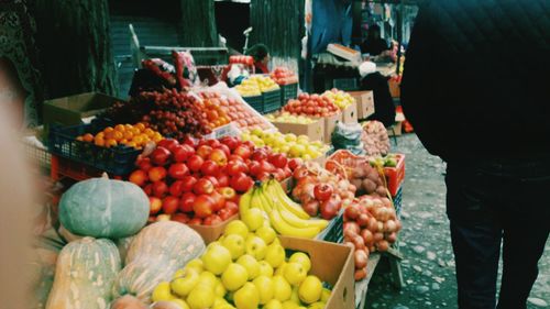 Various fruits for sale at market stall