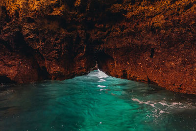 Rock formations in sea