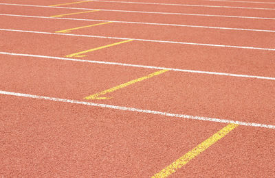 High angle view of running tracks